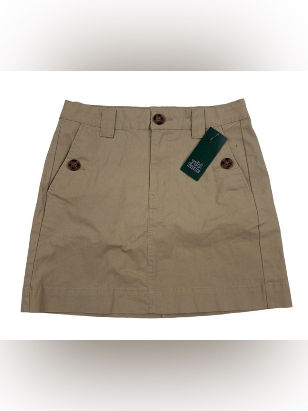 wild fable Tan khaki Button-Detail Mini Skirt